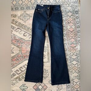 GAP Dark Indigo Flare Jeans - High Rise Wide Leg
